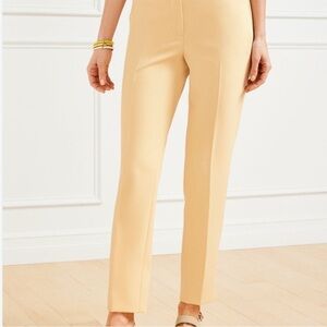 Talbots Hampshire Ankle Pants in Butter Yellow Sz 16 at waist straight leg